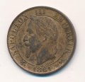 Франция 5 сантимов 1861 год - Император Наполеон III (K)