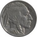 США 5 центов 1937 год - Buffalo Nickel (Без отметки МД)
