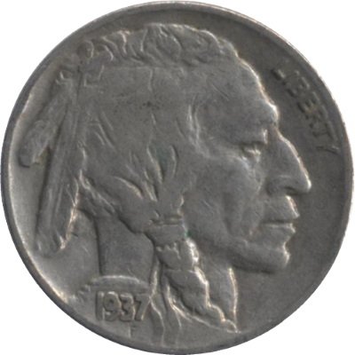 США 5 центов 1937 год - Buffalo Nickel (Без отметки МД)