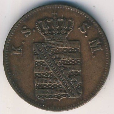 Саксония 2 пфеннига 1856 год