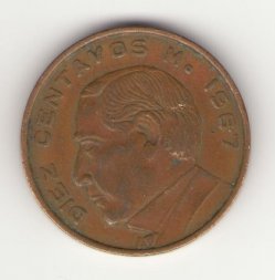 Мексика 10 сентаво 1967 год