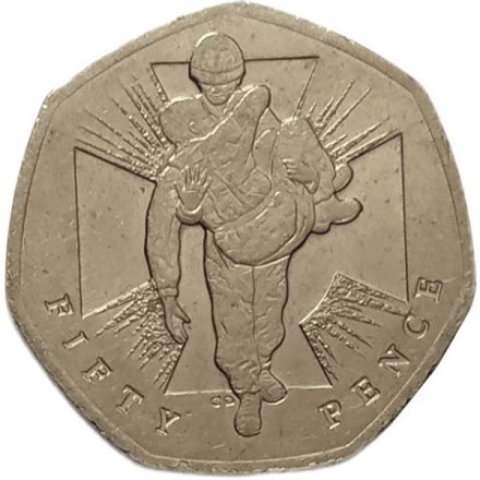 Великобритания 50 пенсов 2006 год - 150-летие учреждения Ордена Виктории (Героический акт)