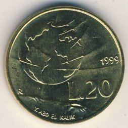 Сан-Марино 20 лир 1999 год