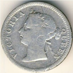 Гонконг 5 центов 1888 год