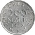 Веймарская республика 200 марок 1923 год (F)