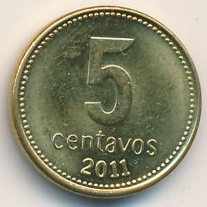 Аргентина 5 сентаво 2011 год