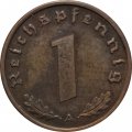 Третий Рейх 1 рейхспфенниг 1938 год (A)