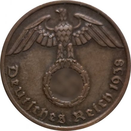 Третий Рейх 1 рейхспфенниг 1938 год (A)