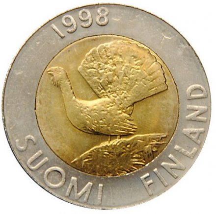 Финляндия 10 марок 1998 год - Глухарь