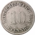 Германия 10 пфеннигов 1874 год (G)