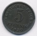 Германия 5 пфеннигов 1920 год (J)