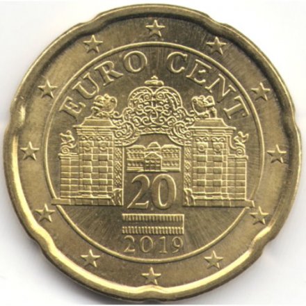 Австрия 20 евроцентов 2019 год - Дворец Бельведер