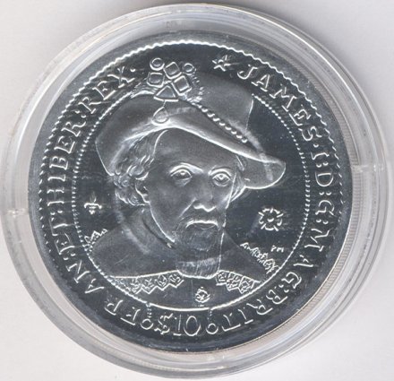 Виргинские острова 10 долларов 2006 год - Король Яков I