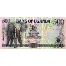 Уганда 500 шиллингов 1996 год - Слон - UNC