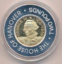 Монета Гернси 2 фунта 2006 год - Георг III