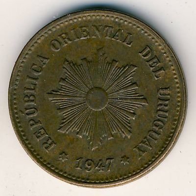 Уругвай 5 сентесимо 1947 год