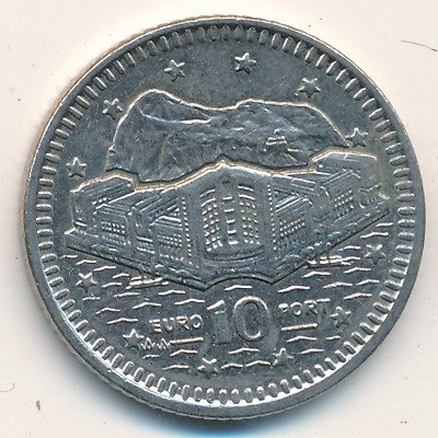 Гибралтар 10 пенсов 1992 год