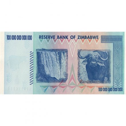 Зимбабве 100000000000000 (100 триллионов) долларов 2008 год - UNC
