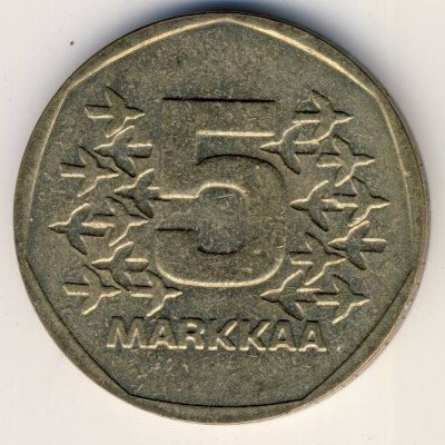 Финляндия 5 марок 1978 год