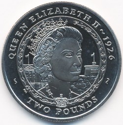 Южная Джорджия и Южные Сэндвичевы острова 2 фунта 2007 год - Елизавета II