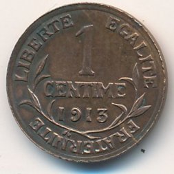 Франция 1 сантим 1913 год