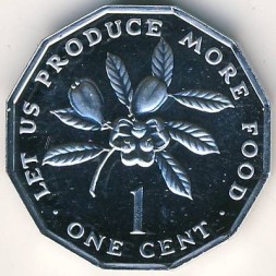 Ямайка 1 цент 1976 год