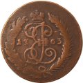 2 копейки 1763 год СПМ (гурт сетчатый) Екатерина II (1762 - 1796) - VF