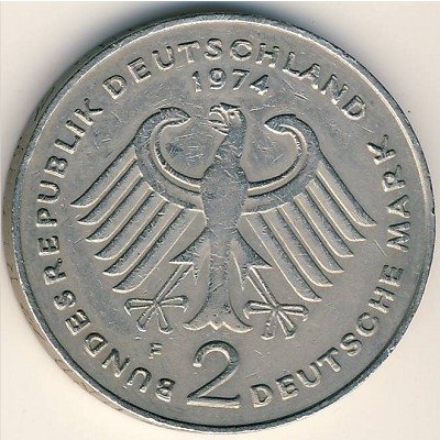 ФРГ 2 марки 1974 год