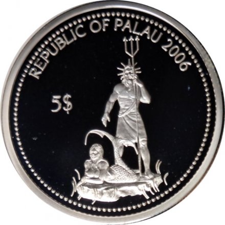 Палау 5 долларов 2006 год - Барракуда