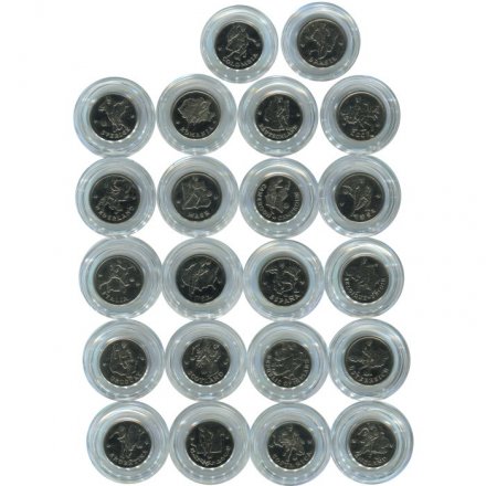 Набор из 22 жетонов World Cup Coppa Del Mondo. Чемпионат мира по футболу. 1990