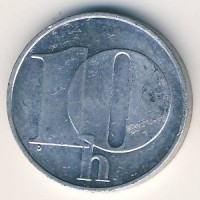 Монета ЧСФР 10 гелеров 1991 год