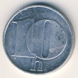 Монета ЧСФР 10 гелеров 1991 год