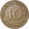 ФРГ 10 пфеннигов 1966 год - G