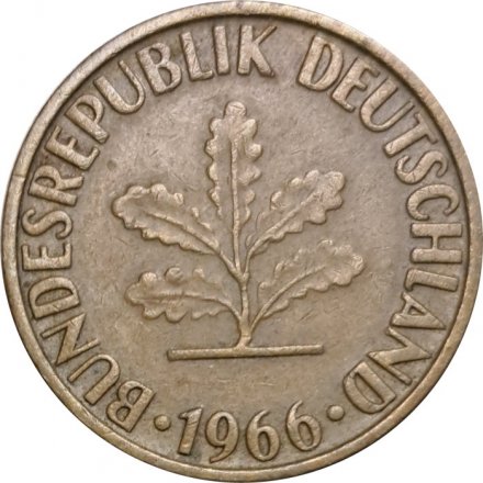 ФРГ 10 пфеннигов 1966 год - G