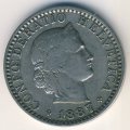Швейцария 20 раппенов 1887 год