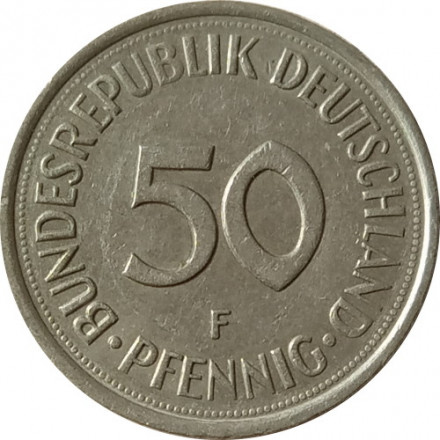 ФРГ 50 пфеннигов 1980 год (F)