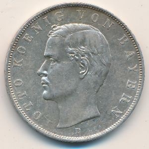 Бавария 3 марки 1908 год