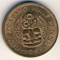 Новая Зеландия 1/2 пенни 1961 год