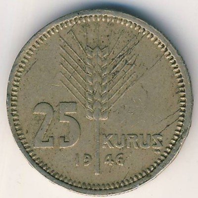 Турция 25 куруш 1946 год