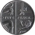 Великобритания 5 пенсов 2011 год