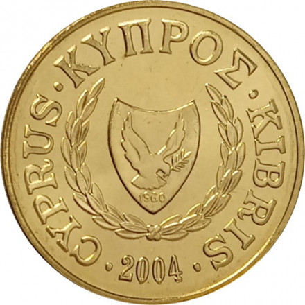 Кипр 10 центов 2004 год UNC