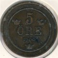 Швеция 5 эре 1900 год