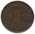 Веймарская республика 1 рейхспфенниг 1934 год (G)