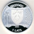 Латвия 1 лат 2001 год