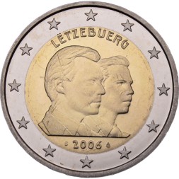 Люксембург 2 евро 2006 год - 25 лет принцу Гийому