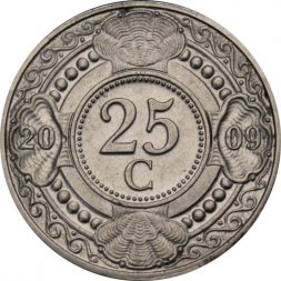 Антильские острова 25 центов 2009 год
