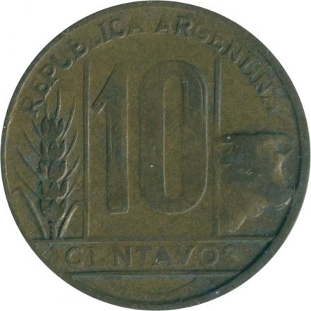 Аргентина 10 сентаво 1949 год