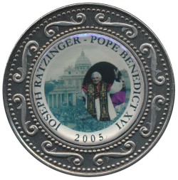 Монета Сомали 1 доллар 2005 год - Бенедикт XVI (приветствует)