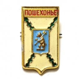 Значок Пошехонье. Герб. Ярославская серия