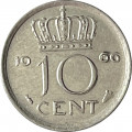 Нидерланды 10 центов 1966 год - Королева Юлиана